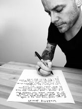 Load image into Gallery viewer, Handwritten Lyric Sheet - I See Things Upside Down