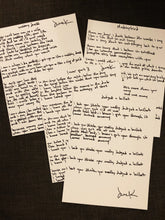 Load image into Gallery viewer, Handwritten Lyric Sheet - I Was Wrong, I&#39;m Sorry &amp; I Love You